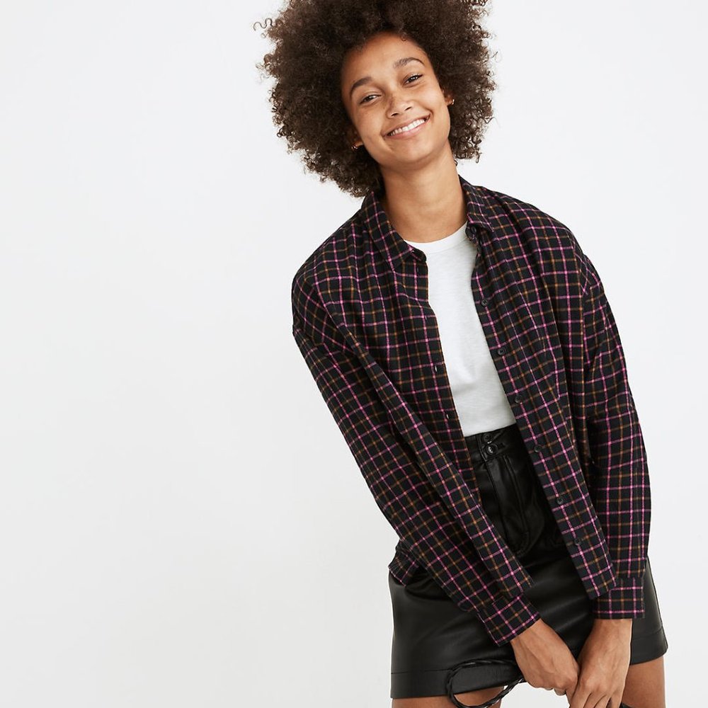 Madewell Westlake Flannel in Stoppard Plaid